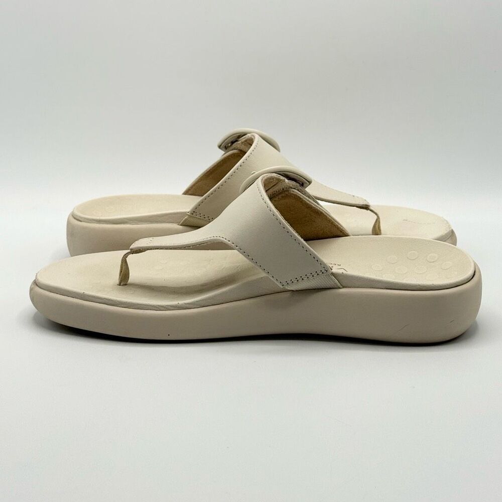 Vionic Activate RX Leather Flip Flop Sandals in Cream Off White - Women’s US 7W - Picture 6 of 10
